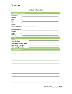 Electronic Tag and Title Services Agreement