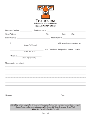 Resignation Form