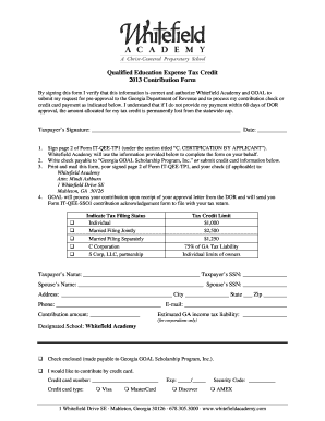 Georgia Qualified Education Expense Tax Credit Form