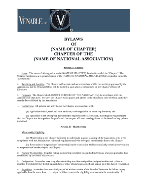 Chapter Bylaws Template
