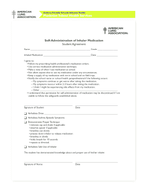 Asthma-Friendly Schools Student Agreement