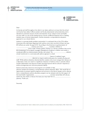 Asthma Education Initiative Letter