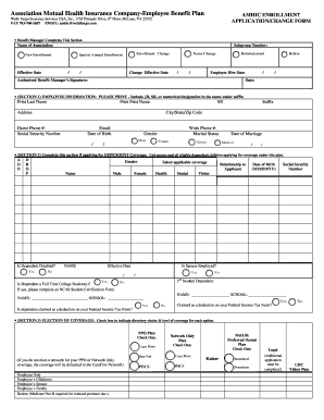 AMHIC Employee Benefit Plan Enrollment Form