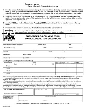 Subscriber Enrollment Form
