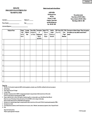 Employee Enrollment/Change/Termination Transmittal Form
