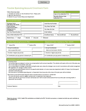 Flexible Spending Account Enrollment Form