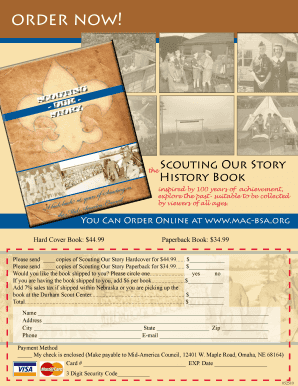 Scouting Our Story Book Order Form