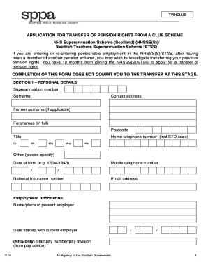 Application for Transfer of Pension Rights