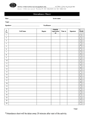 Attendance Sheet