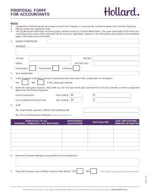 Proposal Form for Accountants