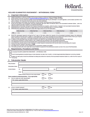 Hollard Guaranteed Endowment Withdrawal Form