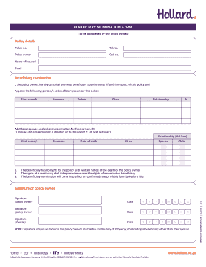 Beneficiary Nomination Form