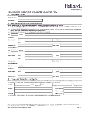 Hollard Life Assured Nomination Form