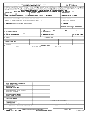 Tanker/Barge Material Inspection Form