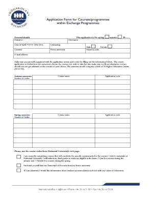 Exchange Program Application Form