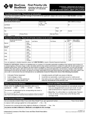 First Priority Life Health Insurance Enrollment Application