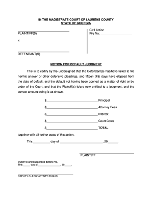Motion for Default Judgment
