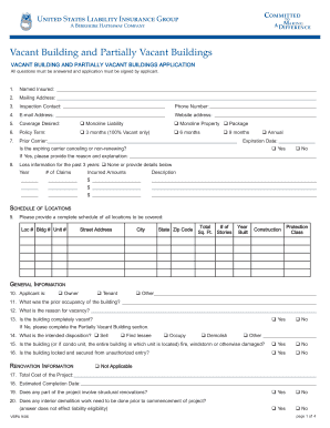 Vacant Building Insurance Application