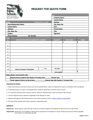 Request for Quote Form