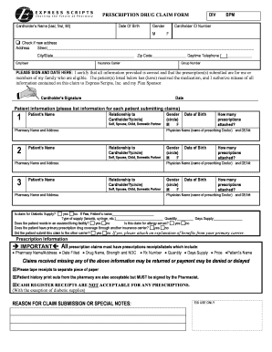 Prescription Drug Claim Form