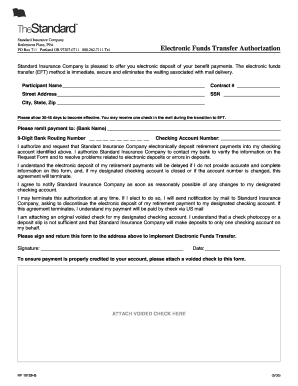 Retirement Plan Electronic Funds Transfer Authorization