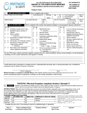 Commercial Driver Medical Examination Report