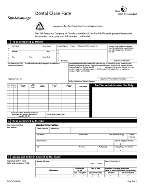 Dental Claim Form