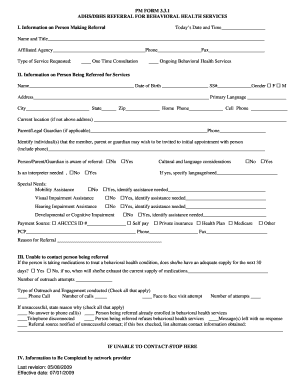 ADHS DBHS Referral for Behavioral Health Services