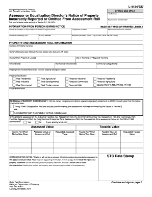 Michigan Property Assessment Notice