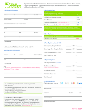 ALTA Business Strategies Conference Registration Form
