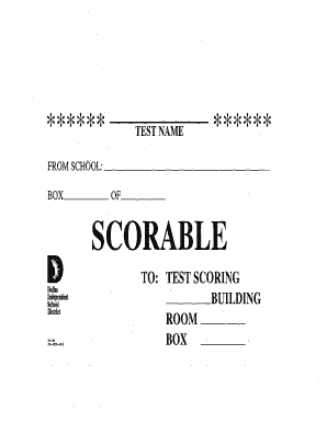 Test Scoring Form