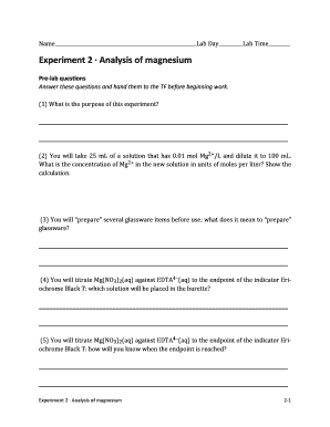 Magnesium Analysis Lab Report