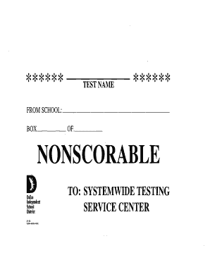 School Testing Form