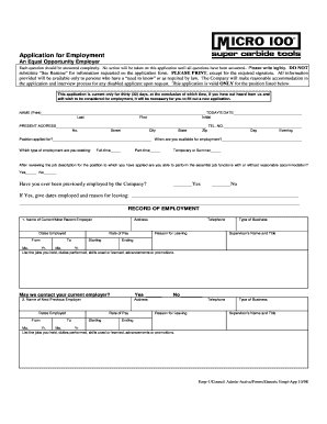 Employment Application Form