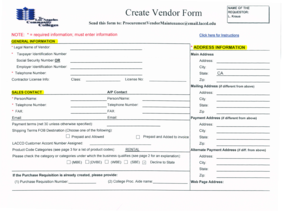 Vendor Request Form