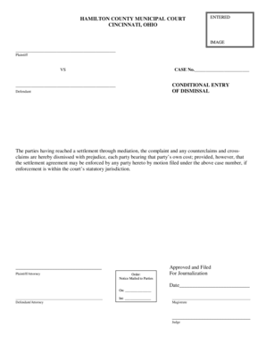 Court Dismissal Order