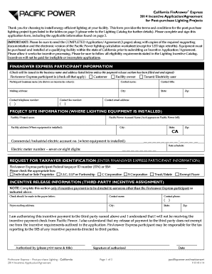 California FinAnswer Express 2014 Incentive Application