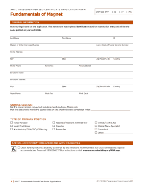 Fundamentals of Magnet Certificate Application Form