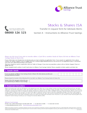 Stocks & Shares ISA Transfer Request Form