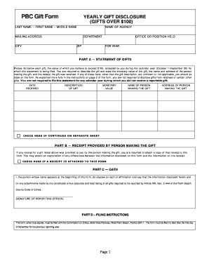Palm Beach County Gift Disclosure Form
