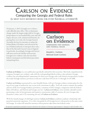 Carlson on Evidence: Comparing the Georgia and Federal Rules