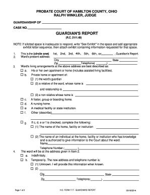 Guardian's Report Form