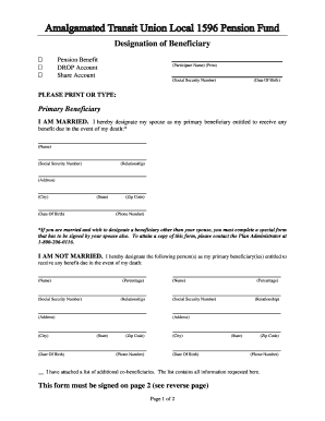 Designation of Beneficiary Form