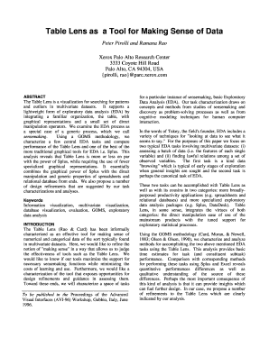 Table Lens as a Tool for Making Sense of Data - PARC