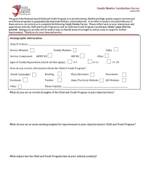 Family Member Satisfaction Survey