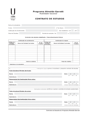 Contrato de Estudos do Programa Almeida Garrett