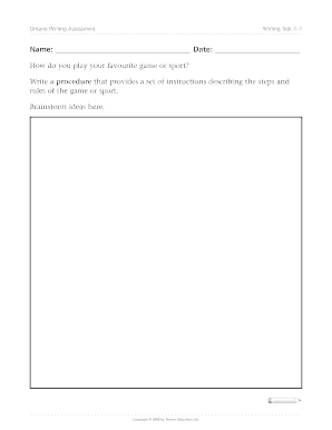 Ontario Grade 7 Writing Task 7-1