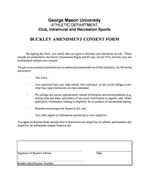 Buckley Amendment Consent Form