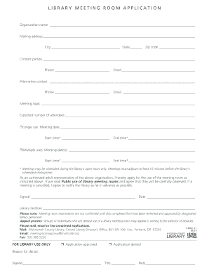 Library Meeting Room Application