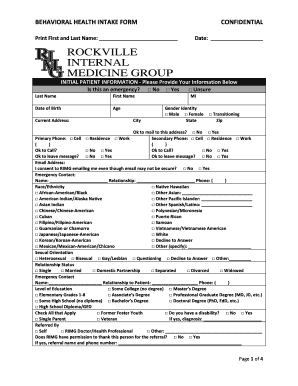 Behavioral Health Intake Form